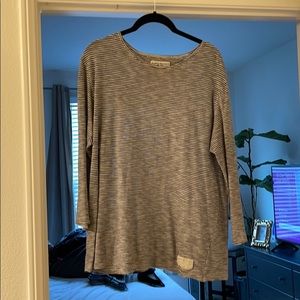 All Saints quarter sleeve striped shirt